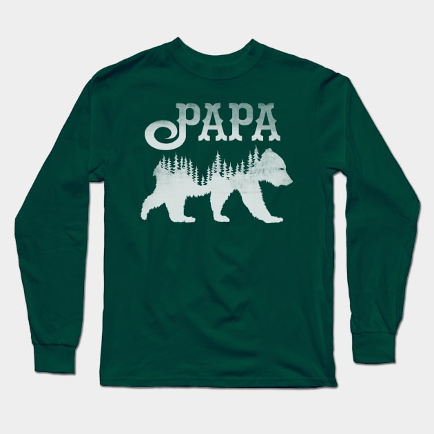 Papa Bear (White) Long Sleeve T-Shirt by HammerApparel